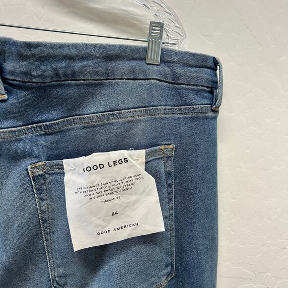 Good American GOOD LEGS SKINNY JEANS Light Blue Wash Size 24 NWT - Picture 8 of 10